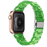 Resin Watch strap for apple watch 6 5 4 band 42mm 38mm correa transparent steel for iwatch 6 series 5 4 3/2 watchband 44mm 40mm