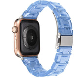 Resin Watch strap for apple watch 6 5 4 band 42mm 38mm correa transparent steel for iwatch 6 series 5 4 3/2 watchband 44mm 40mm