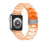 Resin Watch strap for apple watch 6 5 4 band 42mm 38mm correa transparent steel for iwatch 6 series 5 4 3/2 watchband 44mm 40mm