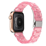 Resin Watch strap for apple watch 6 5 4 band 42mm 38mm correa transparent steel for iwatch 6 series 5 4 3/2 watchband 44mm 40mm