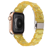 Resin Watch strap for apple watch 6 5 4 band 42mm 38mm correa transparent steel for iwatch 6 series 5 4 3/2 watchband 44mm 40mm
