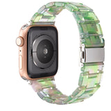Resin Watch strap for apple watch 6 5 4 band 42mm 38mm correa transparent steel for iwatch 6 series 5 4 3/2 watchband 44mm 40mm