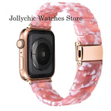 Resin Watch strap for apple watch 6 5 4 band 42mm 38mm correa transparent steel for iwatch 6 series 5 4 3/2 watchband 44mm 40mm