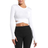VERTVIE Tight  Yoga Shirts Women Short Sleeve Cropped Gym Tops Fitness  Running Workout Sport T-Shirts Sports Wear