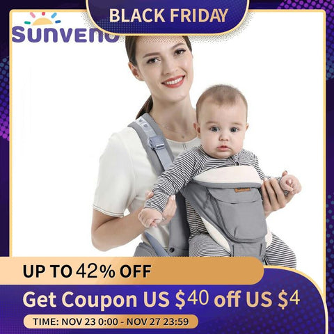 Sunveno Ergonomic Baby Carrier Infant Hip seat Carrier Kangaroo Sling  Front Facing Backpacks for Baby Travel Activity Gear