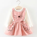 Melario Baby Girl Dress Autumn Baby Girl Princess Clothes Cute Girls Long Sleeve T-shirt Tops Cartoon Giraffe Dress 2pcs Suit