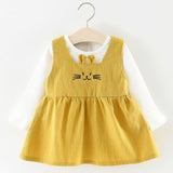 Melario Baby Girl Dress Autumn Baby Girl Princess Clothes Cute Girls Long Sleeve T-shirt Tops Cartoon Giraffe Dress 2pcs Suit