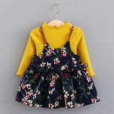 Melario Baby Girl Dress Autumn Baby Girl Princess Clothes Cute Girls Long Sleeve T-shirt Tops Cartoon Giraffe Dress 2pcs Suit