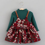 Melario Baby Girl Dress Autumn Baby Girl Princess Clothes Cute Girls Long Sleeve T-shirt Tops Cartoon Giraffe Dress 2pcs Suit