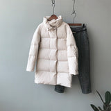 Tangada Women Amy Green Oversize Long Parkas Thick 2020 Winter Long Sleeve Buttons Pockets Female Warm  Coat ASF73