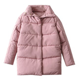 Tangada Women Amy Green Oversize Long Parkas Thick 2020 Winter Long Sleeve Buttons Pockets Female Warm  Coat ASF73