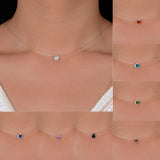 Invisible Fishing Line Pendant Necklace 8mm Crystal Zircon Chokers Necklace for Women Wedding Gift Jewelry New Year Gift