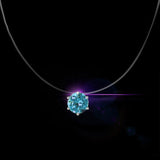 Invisible Fishing Line Pendant Necklace 8mm Crystal Zircon Chokers Necklace for Women Wedding Gift Jewelry New Year Gift