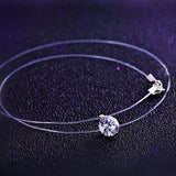 Invisible Fishing Line Pendant Necklace 8mm Crystal Zircon Chokers Necklace for Women Wedding Gift Jewelry New Year Gift