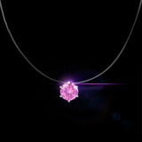 Invisible Fishing Line Pendant Necklace 8mm Crystal Zircon Chokers Necklace for Women Wedding Gift Jewelry New Year Gift