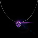 Invisible Fishing Line Pendant Necklace 8mm Crystal Zircon Chokers Necklace for Women Wedding Gift Jewelry New Year Gift