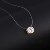 Invisible Fishing Line Pendant Necklace 8mm Crystal Zircon Chokers Necklace for Women Wedding Gift Jewelry New Year Gift