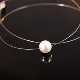 Invisible Fishing Line Pendant Necklace 8mm Crystal Zircon Chokers Necklace for Women Wedding Gift Jewelry New Year Gift