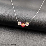 Invisible Fishing Line Pendant Necklace 8mm Crystal Zircon Chokers Necklace for Women Wedding Gift Jewelry New Year Gift