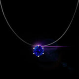 Invisible Fishing Line Pendant Necklace 8mm Crystal Zircon Chokers Necklace for Women Wedding Gift Jewelry New Year Gift