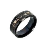 Luminous ECG Ring Stainless Steel  Promise Heartbeat  Glowing Jewelry for Men Women