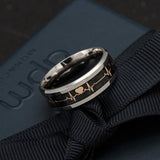 Luminous ECG Ring Stainless Steel  Promise Heartbeat  Glowing Jewelry for Men Women