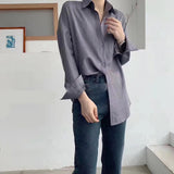Lizkova White Blouse Women Long Sleeve Oversized Shirt 2020 Pocket Chemise Streetwear Tops 8866