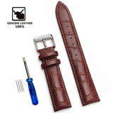 Genuine Leather Watchbands 12/14/16/18/19/20/22/24 mm Watch Steel Pin buckle Band Strap High Quality Wrist Belt Bracelet + Tool