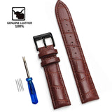 Genuine Leather Watchbands 12/14/16/18/19/20/22/24 mm Watch Steel Pin buckle Band Strap High Quality Wrist Belt Bracelet + Tool