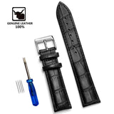 Genuine Leather Watchbands 12/14/16/18/19/20/22/24 mm Watch Steel Pin buckle Band Strap High Quality Wrist Belt Bracelet + Tool
