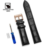 Genuine Leather Watchbands 12/14/16/18/19/20/22/24 mm Watch Steel Pin buckle Band Strap High Quality Wrist Belt Bracelet + Tool