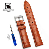 Genuine Leather Watchbands 12/14/16/18/19/20/22/24 mm Watch Steel Pin buckle Band Strap High Quality Wrist Belt Bracelet + Tool