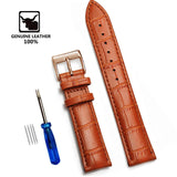 Genuine Leather Watchbands 12/14/16/18/19/20/22/24 mm Watch Steel Pin buckle Band Strap High Quality Wrist Belt Bracelet + Tool