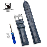 Genuine Leather Watchbands 12/14/16/18/19/20/22/24 mm Watch Steel Pin buckle Band Strap High Quality Wrist Belt Bracelet + Tool