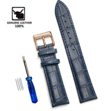 Genuine Leather Watchbands 12/14/16/18/19/20/22/24 mm Watch Steel Pin buckle Band Strap High Quality Wrist Belt Bracelet + Tool