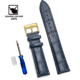 Genuine Leather Watchbands 12/14/16/18/19/20/22/24 mm Watch Steel Pin buckle Band Strap High Quality Wrist Belt Bracelet + Tool
