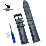 Genuine Leather Watchbands 12/14/16/18/19/20/22/24 mm Watch Steel Pin buckle Band Strap High Quality Wrist Belt Bracelet + Tool