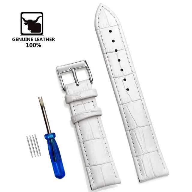 Genuine Leather Watchbands 12/14/16/18/19/20/22/24 mm Watch Steel Pin buckle Band Strap High Quality Wrist Belt Bracelet + Tool