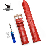 Genuine Leather Watchbands 12/14/16/18/19/20/22/24 mm Watch Steel Pin buckle Band Strap High Quality Wrist Belt Bracelet + Tool