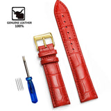Genuine Leather Watchbands 12/14/16/18/19/20/22/24 mm Watch Steel Pin buckle Band Strap High Quality Wrist Belt Bracelet + Tool
