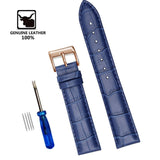 Genuine Leather Watchbands 12/14/16/18/19/20/22/24 mm Watch Steel Pin buckle Band Strap High Quality Wrist Belt Bracelet + Tool