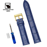 Genuine Leather Watchbands 12/14/16/18/19/20/22/24 mm Watch Steel Pin buckle Band Strap High Quality Wrist Belt Bracelet + Tool