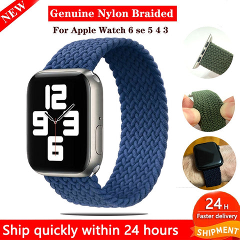 Watchbands for Apple Watch SE Series 6 Bands 40mm 44mm Woven Solo Loop Braided Strap for iwatch 5/4/3/2 38mm 42mm accessories