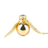 Luxury Golden Snitch Ball Sweater Pendant Quartz Pocket Watch Necklace Lovely Cute Fob Pocket Chain Clock for Boys Girls Kids