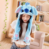 Girls Animals Ear Moving Jumping Hats Children Women Warm Plush Rabbit Winter Caps Kids Cute Bunny Fuzzy Pinch Airbag Funny Hats