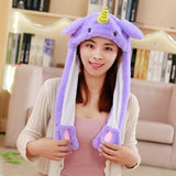 Girls Animals Ear Moving Jumping Hats Children Women Warm Plush Rabbit Winter Caps Kids Cute Bunny Fuzzy Pinch Airbag Funny Hats