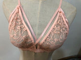 Women Sexy Cross Bandage Crop Tank Top Floral Sheer Lace Bra Seamless Bralette Bustier