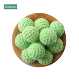 Bopoobo 20mm 10pcs Wooden Crochet Beads Chewable Beads DIY Wooden Teething Knitting Beads Jewelry Crib Sensory Toy Baby Teether