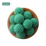 Bopoobo 20mm 10pcs Wooden Crochet Beads Chewable Beads DIY Wooden Teething Knitting Beads Jewelry Crib Sensory Toy Baby Teether