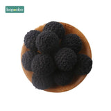 Bopoobo 20mm 10pcs Wooden Crochet Beads Chewable Beads DIY Wooden Teething Knitting Beads Jewelry Crib Sensory Toy Baby Teether